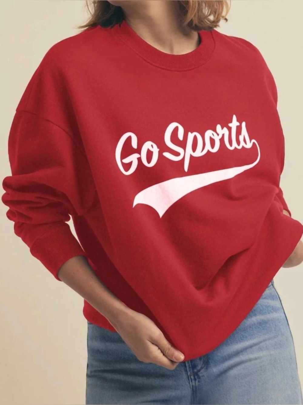 Favorite Daughter Go Sports Crewneck Sweatshirt Red Size S